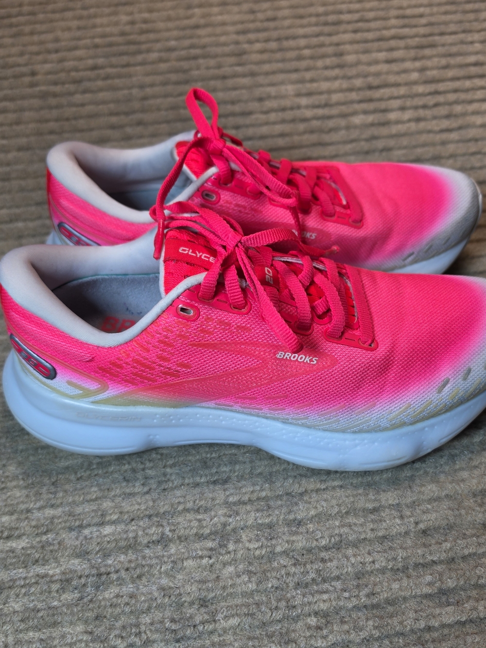 Brooks Glycerin 20 Running Shoes Women's 8.5 Diva Pink White 1203691B672 - Picture 2 of 9